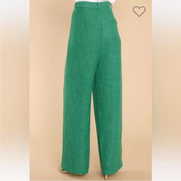 NWT Sweet Lemon Kelly Green Wide Leg Pants Size Large - Picture 2 of 9